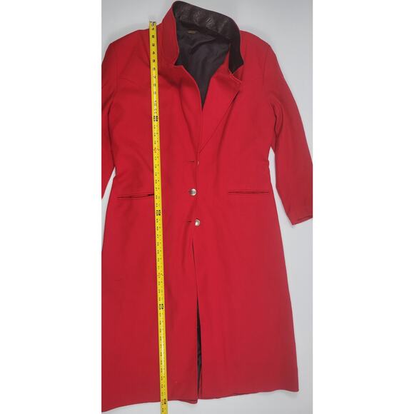 Vintage Pioneer Wear Womens‎ Large Red Duster Overcoat Western Wool Blend 22512 - Picture 12 of 13